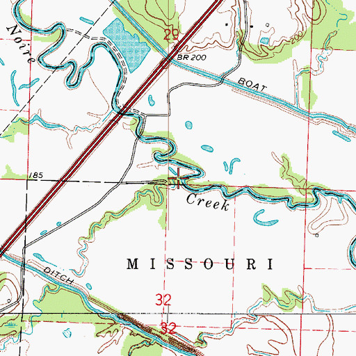Topographic Map of South Fork Terre Noire Creek, AR