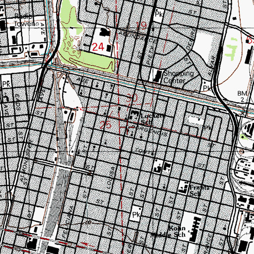 Topographic Map of Mount Moriah Baptist Church, LA