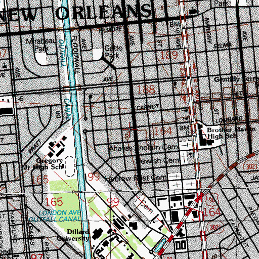 Topographic Map of First New Zion Travelers Baptist Church, LA