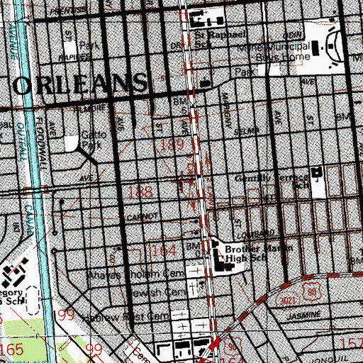 Topographic Map of Church of the Holy Comforter, LA