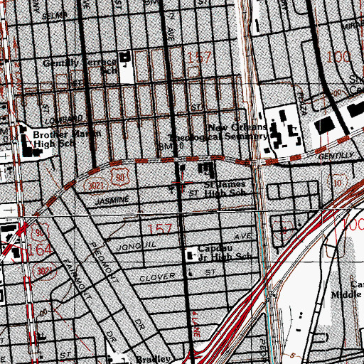 Topographic Map of Saint Matthew Lutheran Church, LA