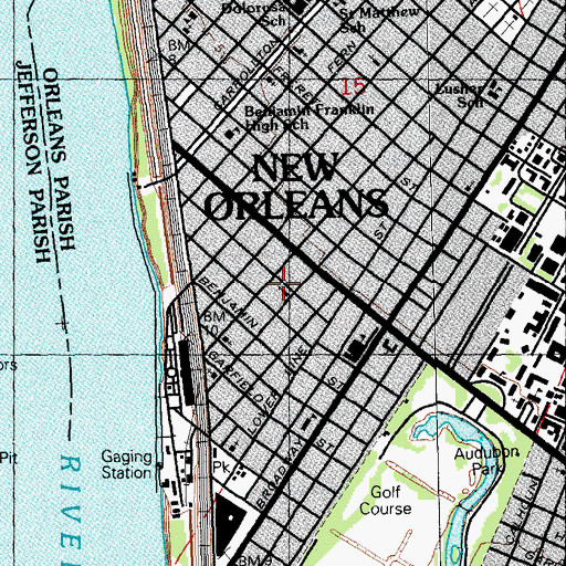 Topographic Map of Williams United Methodist Church, LA