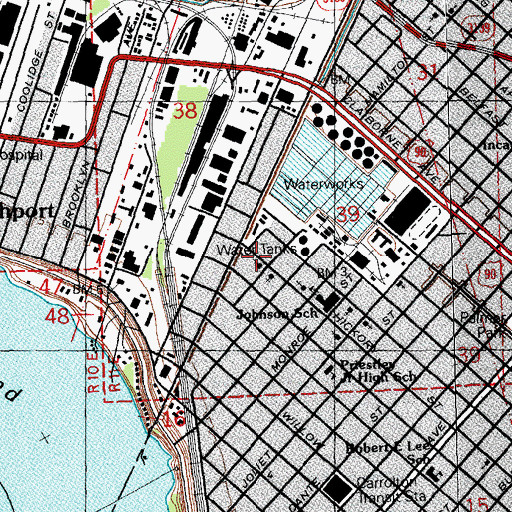 Topographic Map of Concordia Lutheran Church, LA