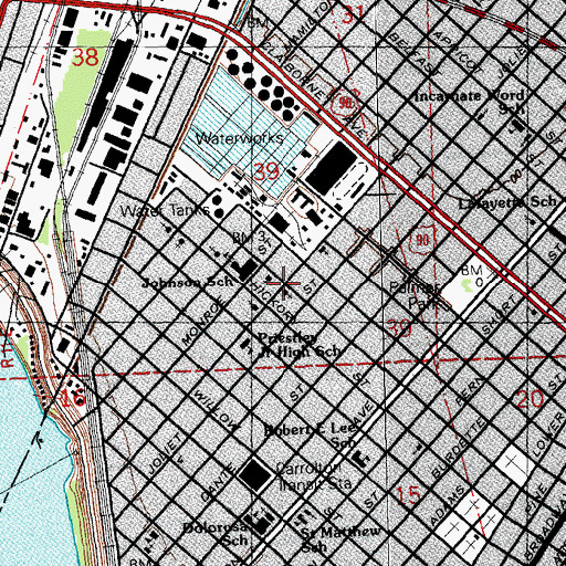 Topographic Map of Saint Pauls African Methodist Episcopal Church, LA