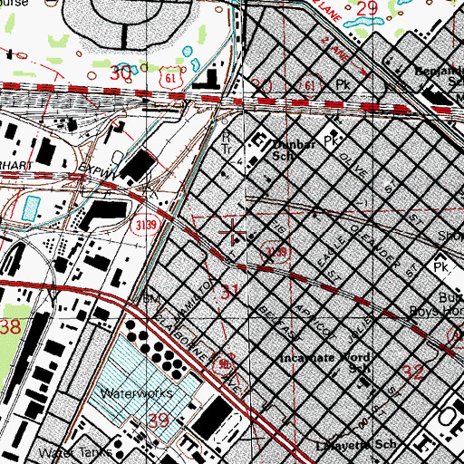Topographic Map of Nazareth Baptist Church, LA