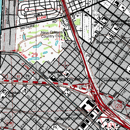Topographic Map of First Holly Grove Baptist Church, LA