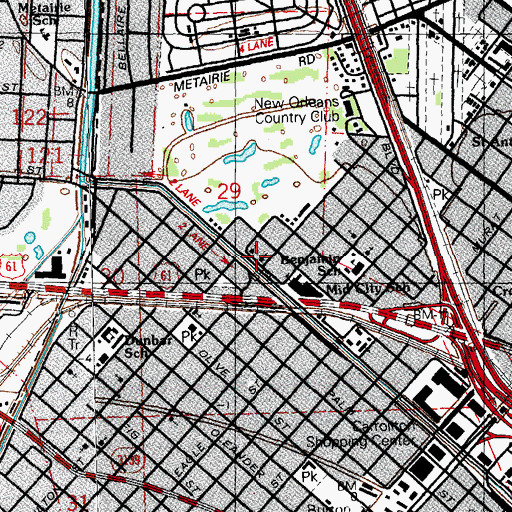 Topographic Map of Holy Tabernacle Baptist Church, LA
