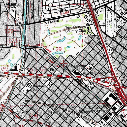 Topographic Map of Holly Grove Church of God in Christ, LA