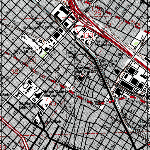 Topographic Map of First Zion Baptist Church, LA