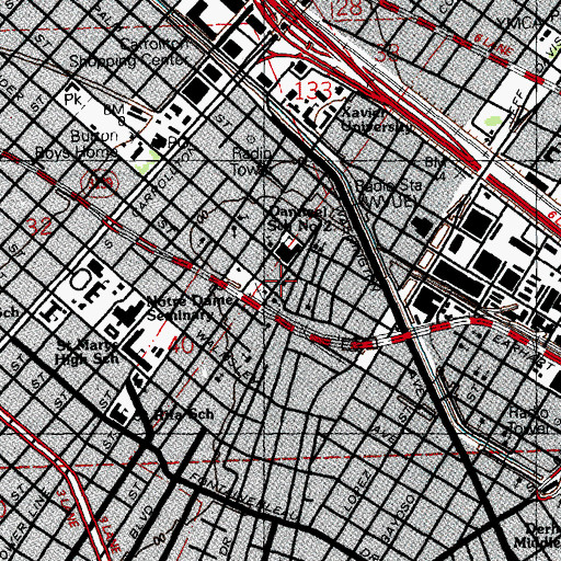 Topographic Map of Greater King Solomon Baptist Church, LA