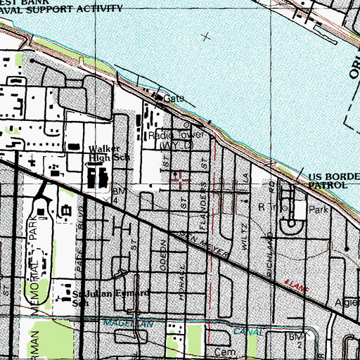 Topographic Map of Olive Branch Baptist Church, LA