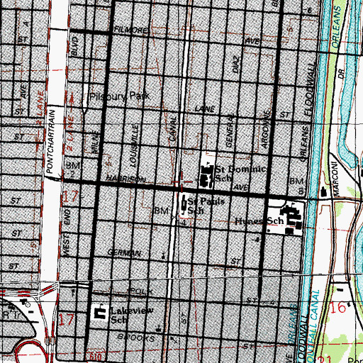 Topographic Map of Robert E Smith Regional Library, LA