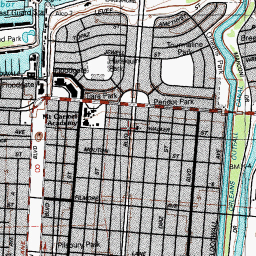 Topographic Map of Beth Israel Congregation, LA
