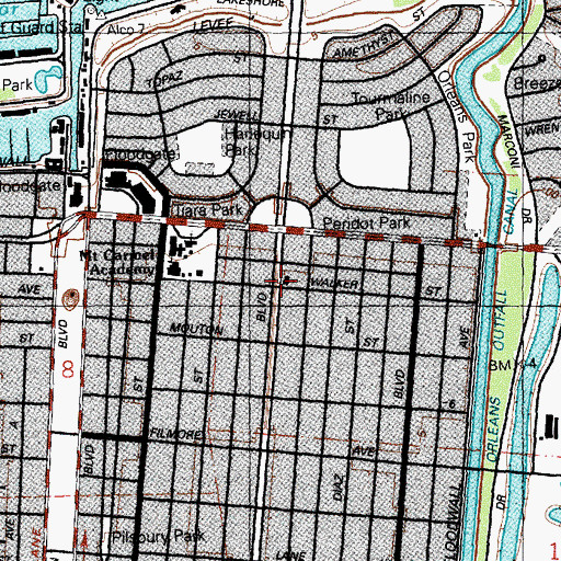 Topographic Map of The Church of Jesus Christ of Latter Day Saints, LA