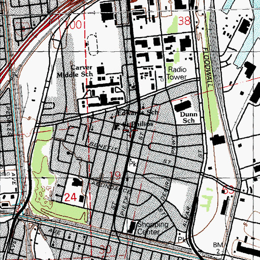 Topographic Map of New Birth Missionary Baptist Church, LA