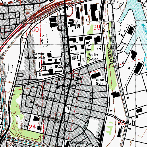 Topographic Map of Bethel Lutheran Church, LA