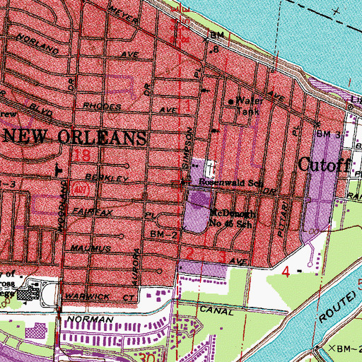 Topographic Map of Saint Stephen Lutheran Church, LA