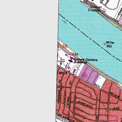 Topographic Map of Aurora Plantation (historical), LA