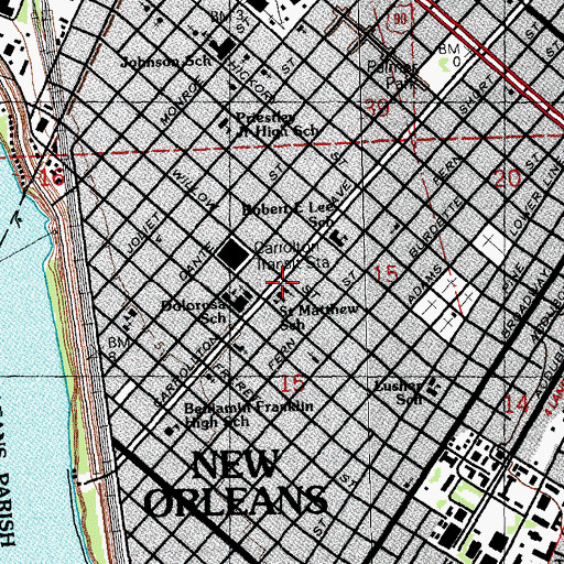 Topographic Map of Saint Matthew United Church of Christ, LA