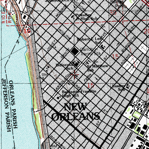 Topographic Map of Saint Andrews Episcopal Church, LA