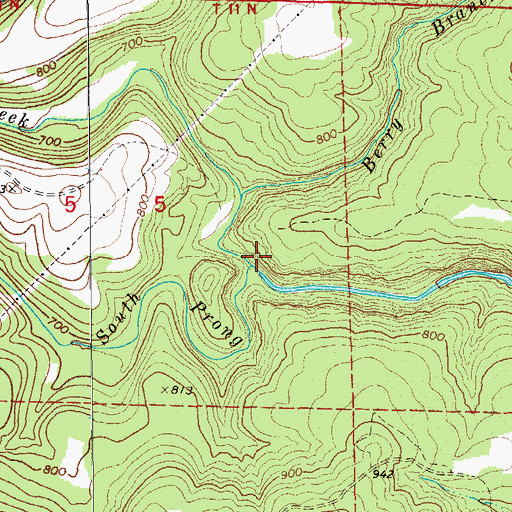 Topographic Map of South Prong Big Creek, AR