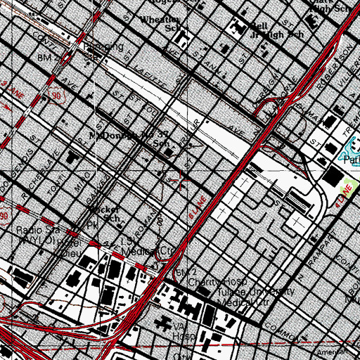 Topographic Map of Saint James African Methodist Episcopal Church, LA