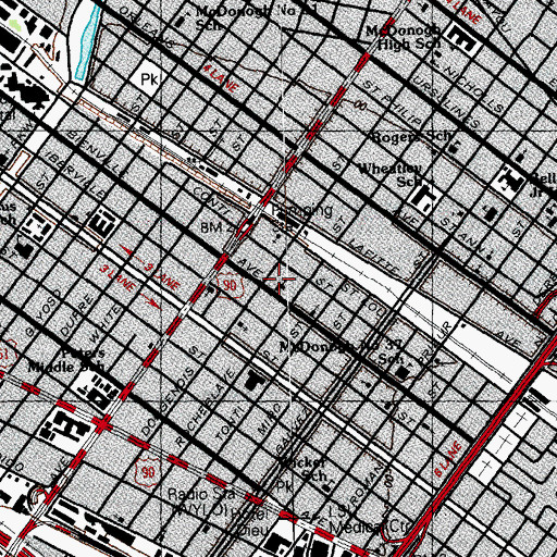 Topographic Map of Chinese Presbyterian Church, LA