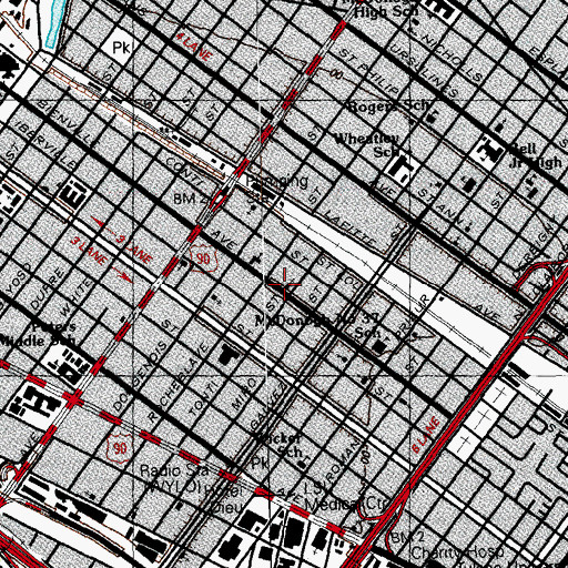 Topographic Map of Central Congregational Church, LA