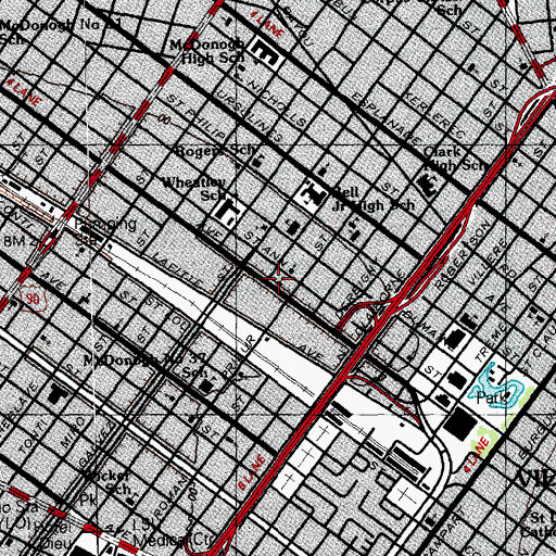 Topographic Map of Sixth Union Baptist Church, LA