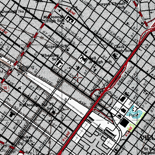 Topographic Map of Greater Galilee Baptist Church, LA