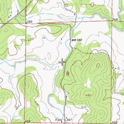 Topographic Map of South Prong Reeds Creek, AR