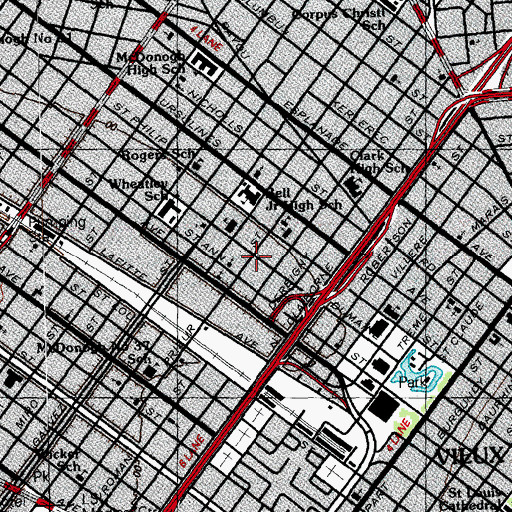 Topographic Map of Miracle Faith Church of God in Church, LA