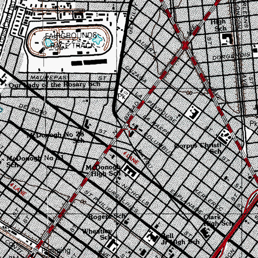 Topographic Map of People of Praise Church, LA