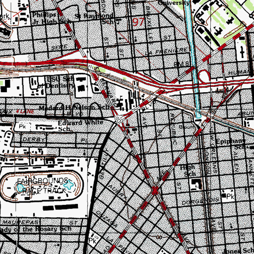 Topographic Map of Saint Leo the Great Elementary School, LA