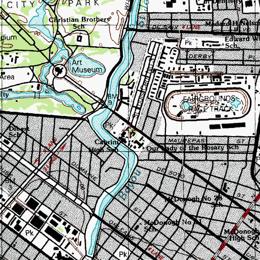 Topographic Map of Sisters of the Sacred Heart Convent, LA
