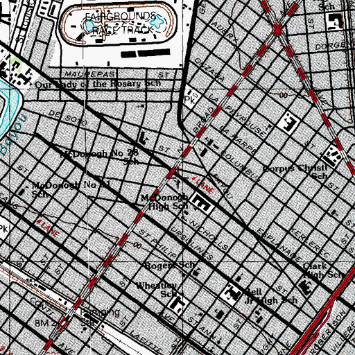 Topographic Map of Third Presbyterian Church, LA