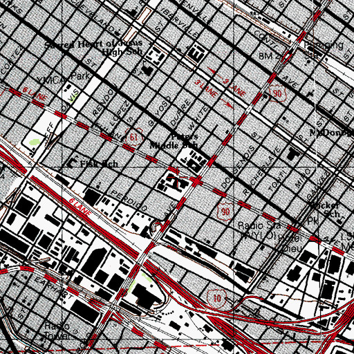 Topographic Map of Orleans Parish Criminal Court Building, LA