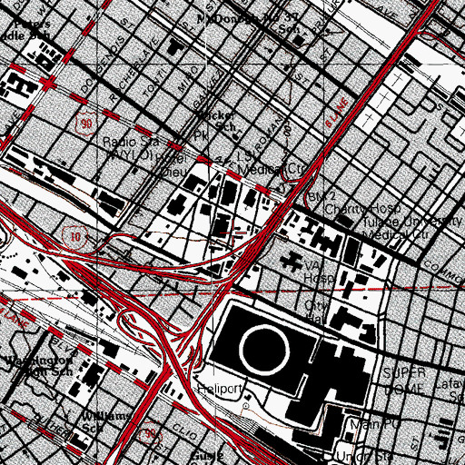 Topographic Map of Greater Ebenezer Baptist Church, LA