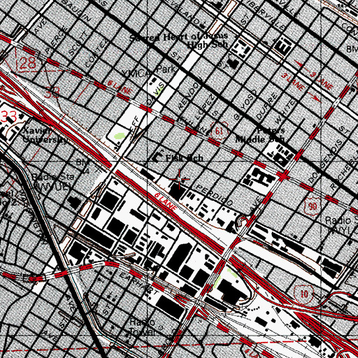 Topographic Map of Greater Saint Peter Baptist Church, LA