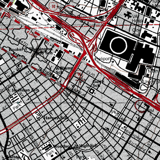 Topographic Map of Macedonia Baptist Church, LA