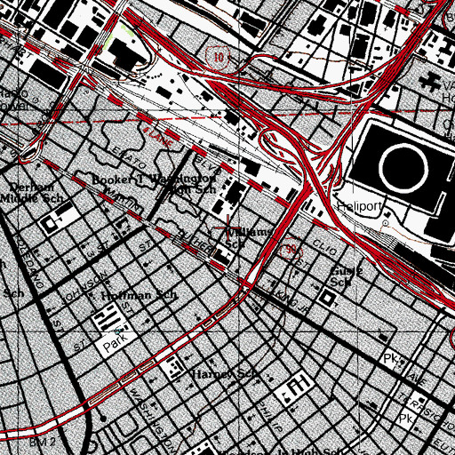 Topographic Map of New Tree of Life Baptist Church, LA