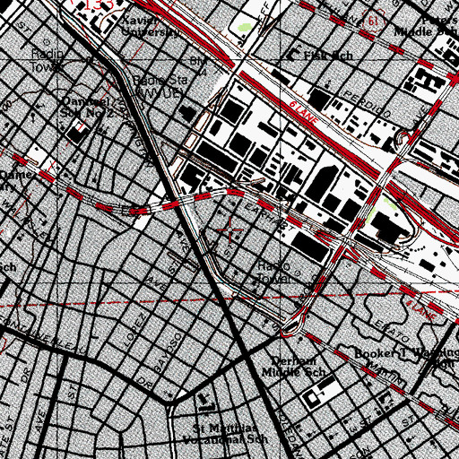 Topographic Map of First Greater Saint James Baptist Church, LA