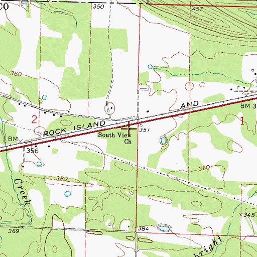 Topographic Map of South View Church, AR