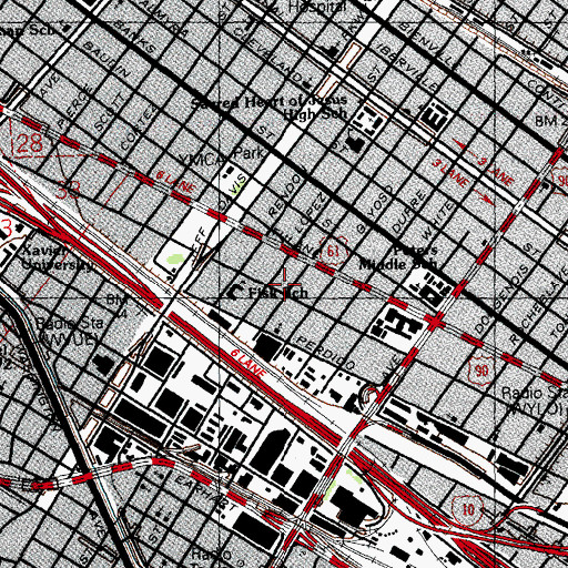Topographic Map of Mount Paron Baptist Church, LA