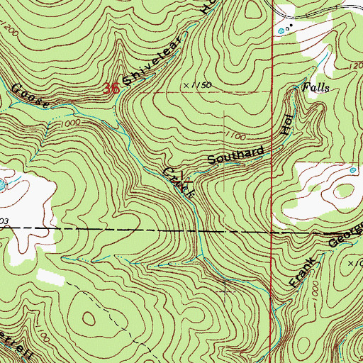 Topographic Map of Southard Hollow, AR