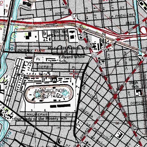 Topographic Map of Triumphant Congregational Methodist Church, LA