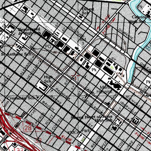 Topographic Map of Saint John Lutheran School, LA