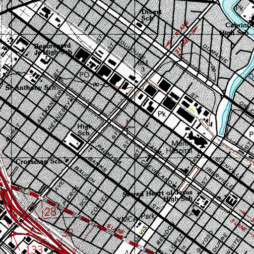 Topographic Map of Saint John Lutheran Church, LA