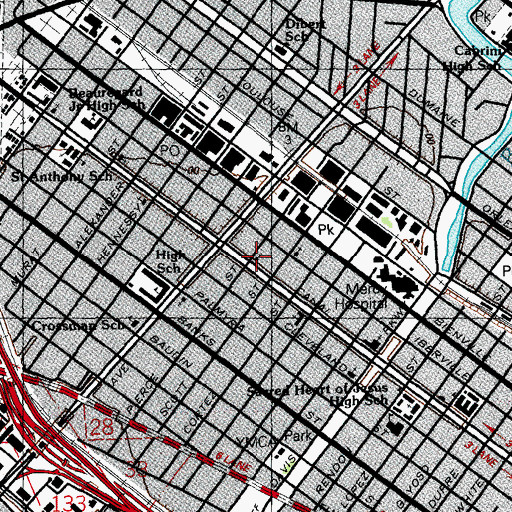 Topographic Map of Saint John Lutheran Church, LA