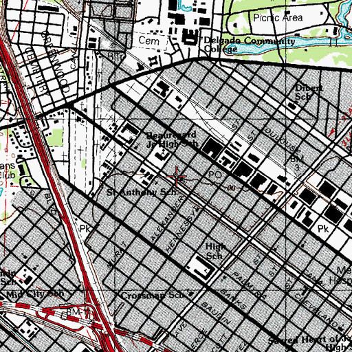 Topographic Map of Trinity Evangelical Reformed Church, LA